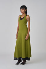 Maxi Layered Dress - Lime/Black