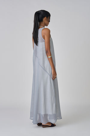 Maxi Layered Dress - Blue/Grey