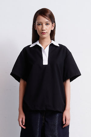 Oversized Polo Shirt - B/W