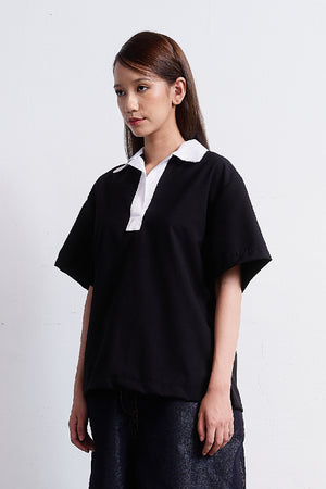 Oversized Polo Shirt - B/W