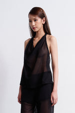 Sheer Halterneck Tie Top