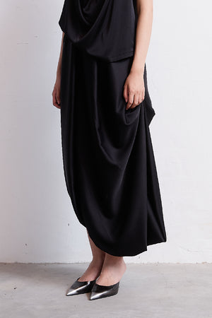 Maxi Satin Curtain Skirt