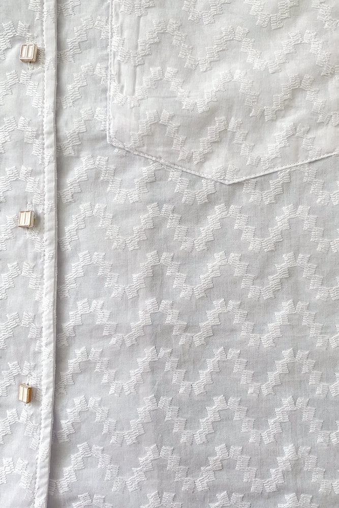 Broderie Anglaise Notched Shirt