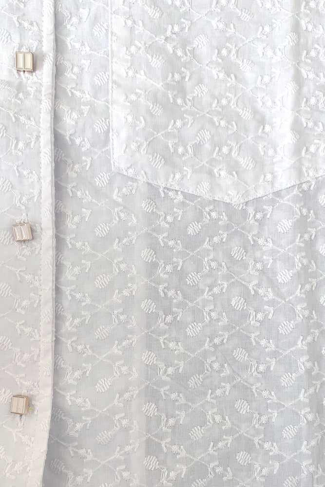 Broderie Anglaise Notched Shirt