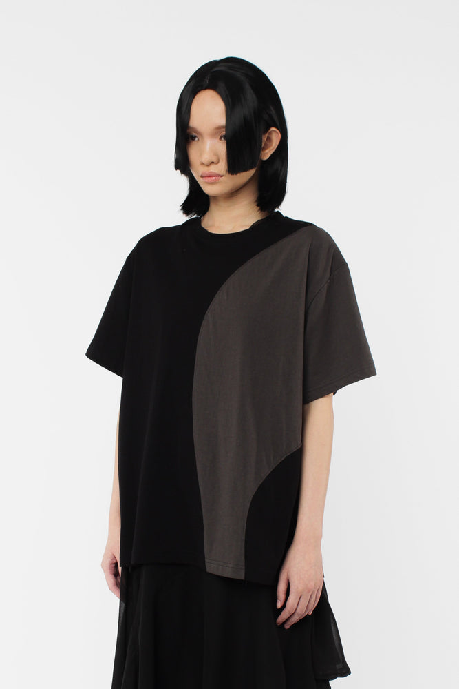 Wave Panelled T-Shirt - Black – SHAOFEN