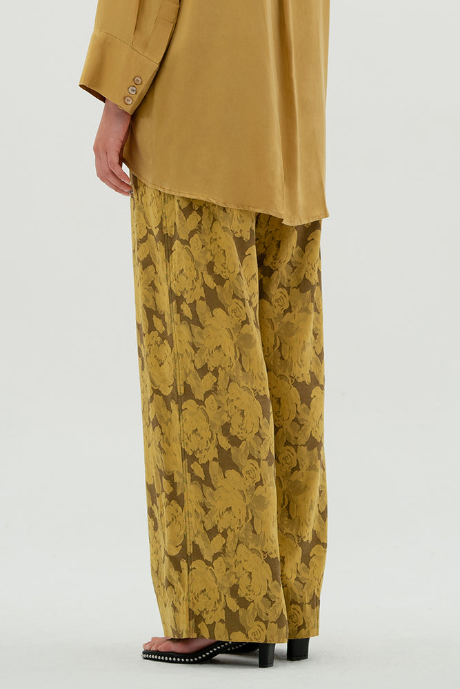 Straight Floral Trousers